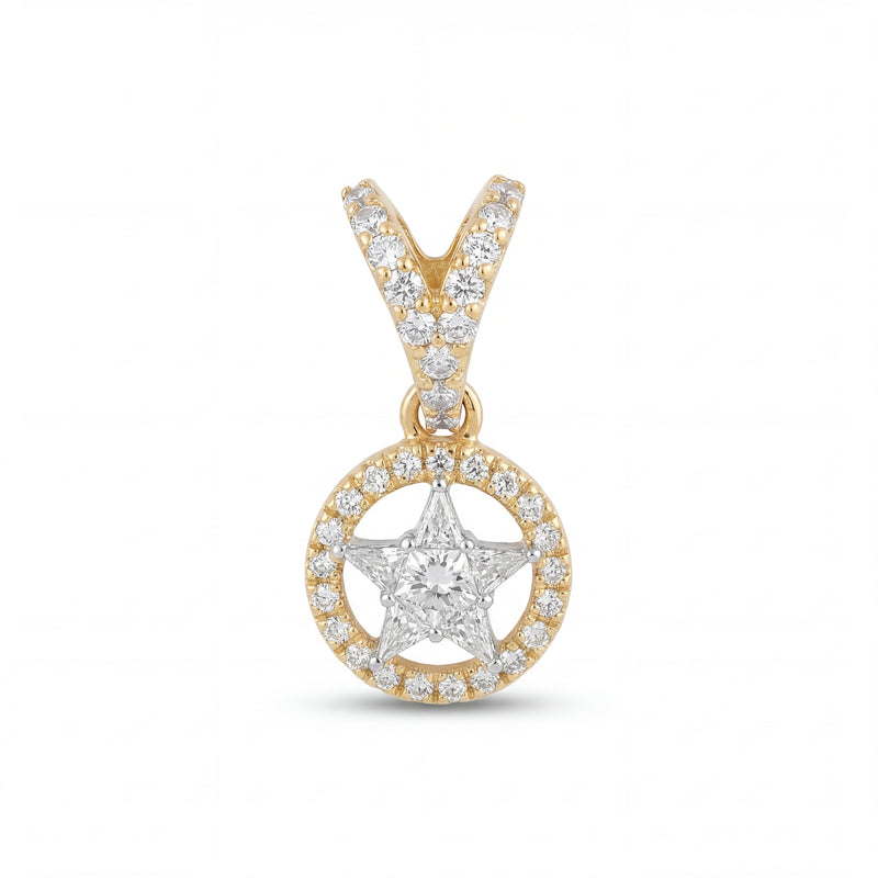 Round Diamond Pendant in Gold