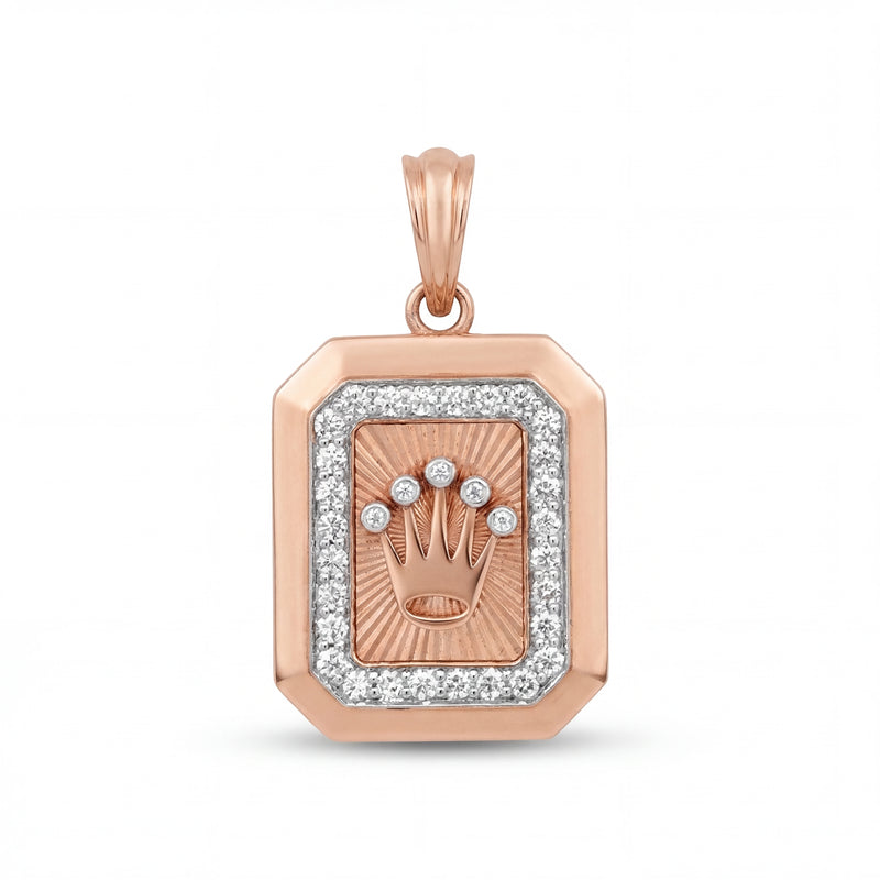 Diamond Crown Gold Pendant