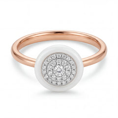 Round Diamond Halo Gold Ring