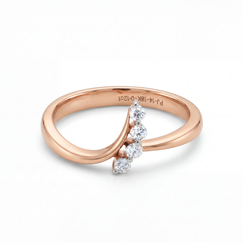 Diamond Curve Gold Ring