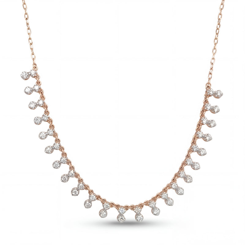 Delicate Diamond Drop Chain Necklace in Gold