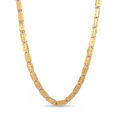 22KT Pure Gold Chain | Cut-Out Rectangle Style
