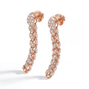 Elegant Diamond Hoop Earrings in 18K Rose Gold