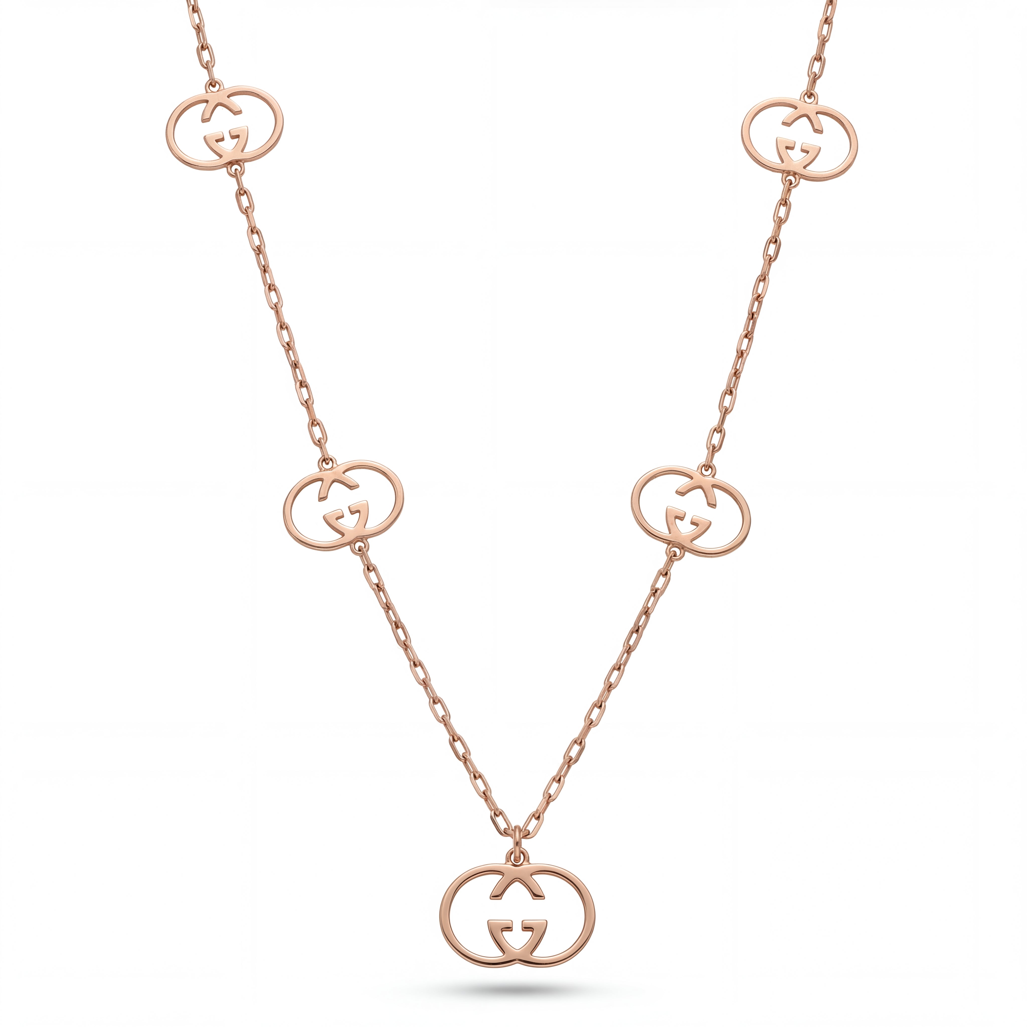 Designer Charm Gold Chain | Open Ring Pattern
