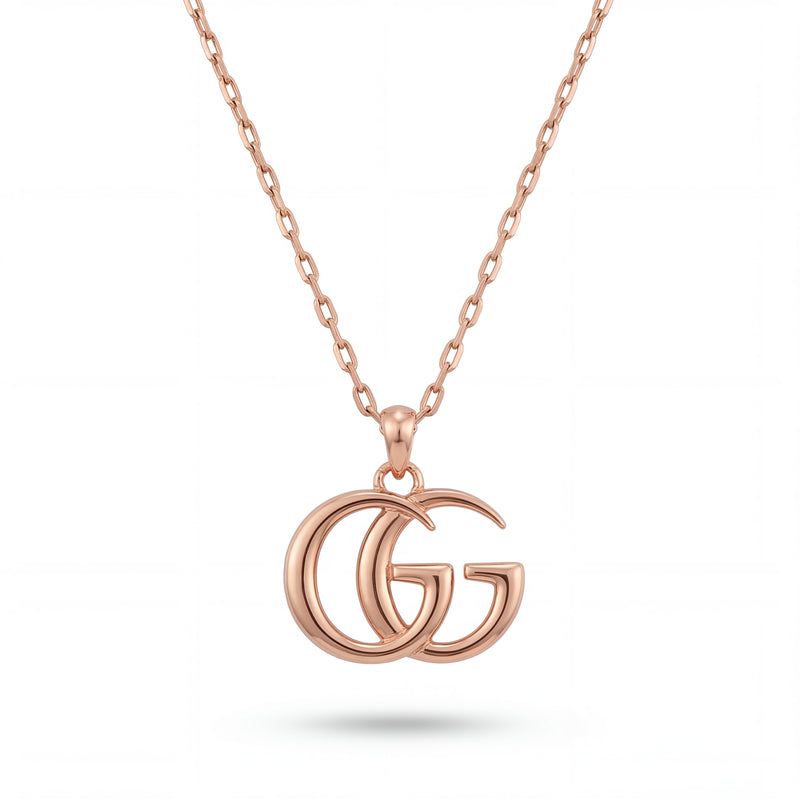 18KT Designer Rose Gold Necklace | Interlocking Motif