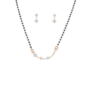 Gold Mangalsutra in 18kt With Earring - Pachchigar Jewellers Gold Mangalsutra in 18kt With Earring - Pachchigar Jewellers