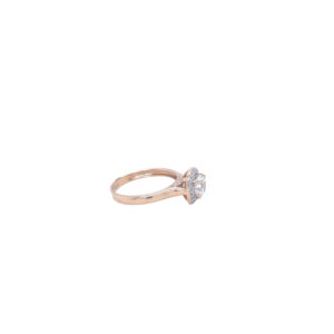 18K Rose Gold Elegant Solitaire Ladies Ring|Pachchigar Jewellers