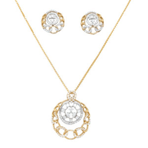 18k Diamond Round Pendant Set | Pachchigar Jewellers 18k Diamond Round Pendant Set | Pachchigar Jewellers
