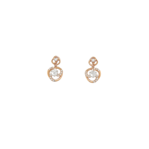 18KT Rose Gold Sparkling Diamond Earring|Pachchigar Jeweller