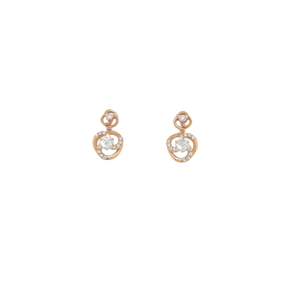 18KT Rose Gold Sparkling Diamond Earring|Pachchigar Jeweller