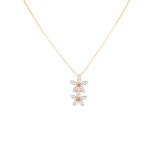 22KT Gold Floral Pendant in American Diamond|Pachchigar Jewellers 22KT Gold Floral Pendant in American Diamond|Pachchigar Jewellers