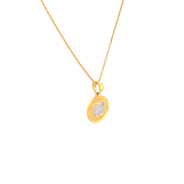 22KT Gold Round Pendant with Butterfly| Pachchigar Jewellers