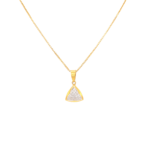 22K Gold Triangle Pendant studded with American Diamond