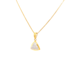22K Gold Triangle Pendant studded with American Diamond