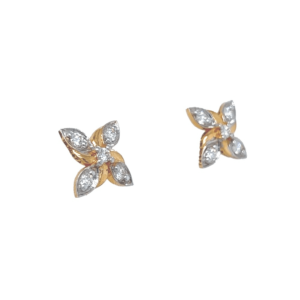 18K Floral Diamond Earing for Daily Wear|Pachchigar Jeweller