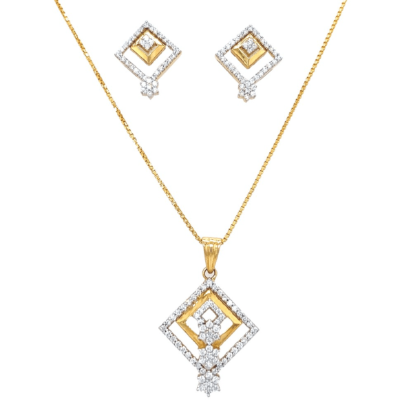 18k Gold Diamond Pendant Set | Pachchigar Jewellers