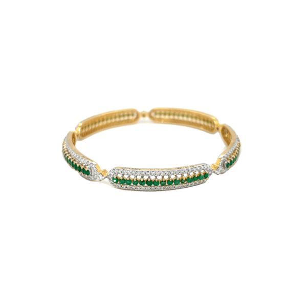 Exclusive  Diamond Bangle with Emeralds|Pachchigar Jewellers
