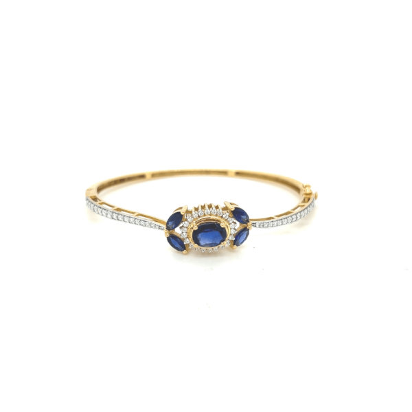 18K Yellow Gold Real MoonStone Diamond Bracelet|Pachchigar Jeweller