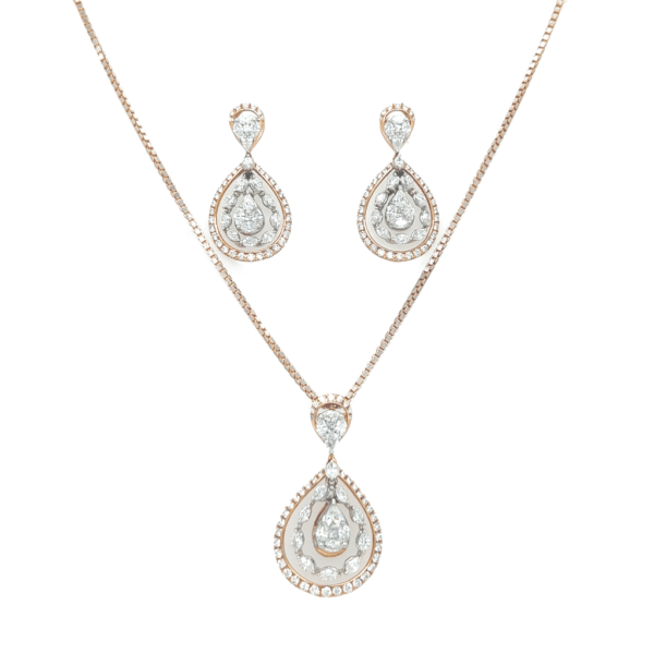 Exclusive Drop Shape Diamond pendent set|Pachchigar Jeweller