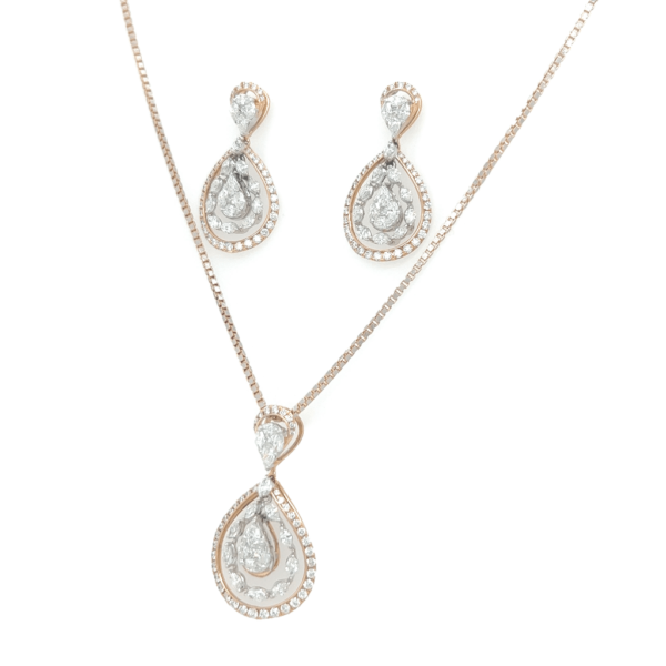Exclusive Drop Shape Diamond pendent set|Pachchigar Jeweller