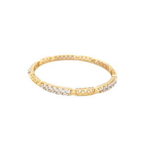 18KT Diamond Bangle with Marquises in Checkered Design