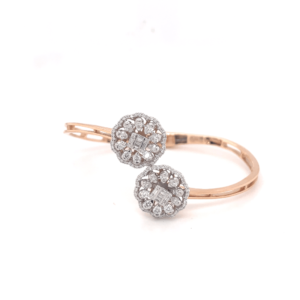 18KT Rose Gold Diamond Bracelet - Exquisite Cross Design