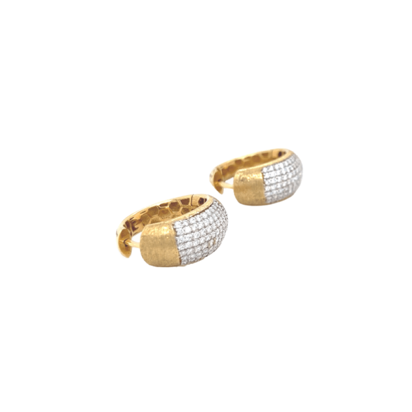 18KT Party Wear Signature Hoop Earring|Pachchigar Jewellers