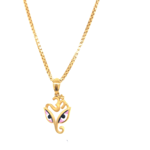 22KT Yellow Gold Om Ganesha Pendant|Pachchigar Jewellers 22KT Yellow Gold Om Ganesha Pendant|Pachchigar Jewellers