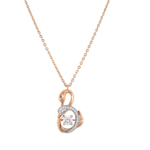18K Rose Gold Swan Pendant Attach chain|Pachchigar Jewellers
