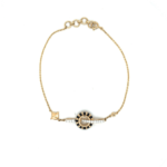 18K Gold And Natural Diamond Hand Mangalsutra Bracelet