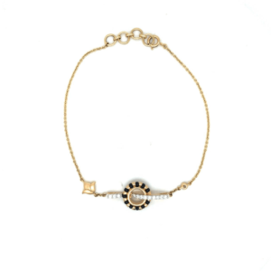 18K Gold And Natural Diamond Hand Mangalsutra Bracelet