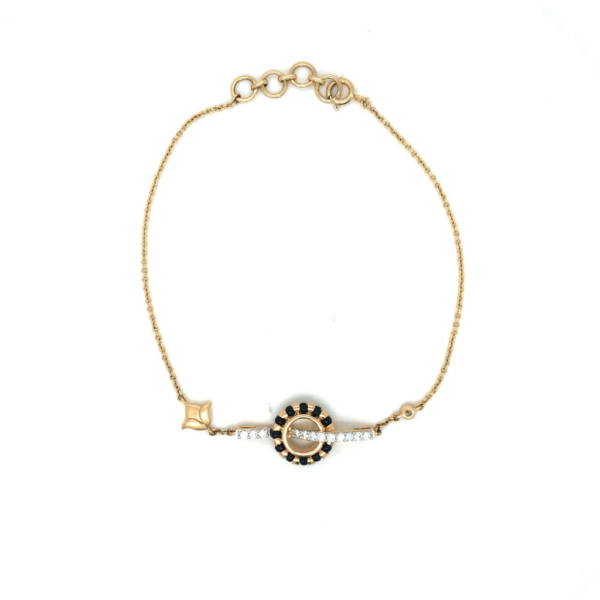 18K Gold And Natural Diamond Hand Mangalsutra Bracelet