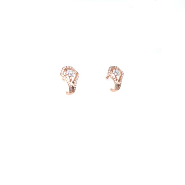 18KT Diamond Earring - Half Bali with Nakshatra Pattern
