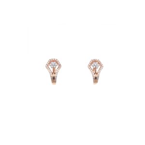 18KT Diamond Earring - Half Bali with Nakshatra Pattern