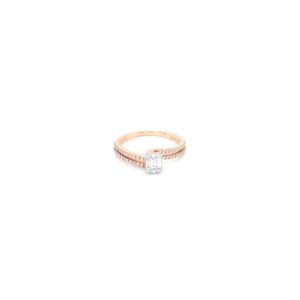 18KT Diamond Ring Studded with Baguettes|Pachchigar Jeweller