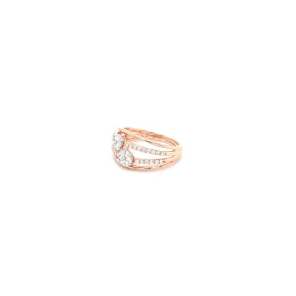 18KT Rose Gold Diamond Certified Cluster Setting Ladies Ring