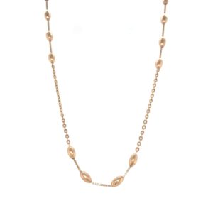 Lightweigh Gold Chain with Long Oval Bead|Pachchigar Jeweller