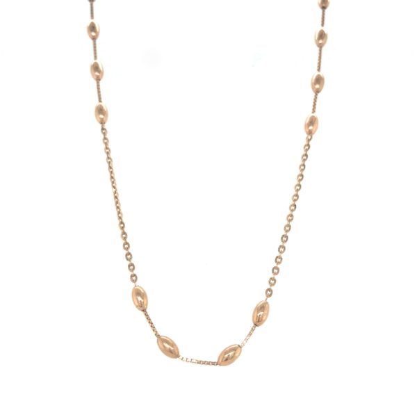 Lightweigh Gold Chain with Long Oval Bead|Pachchigar Jeweller