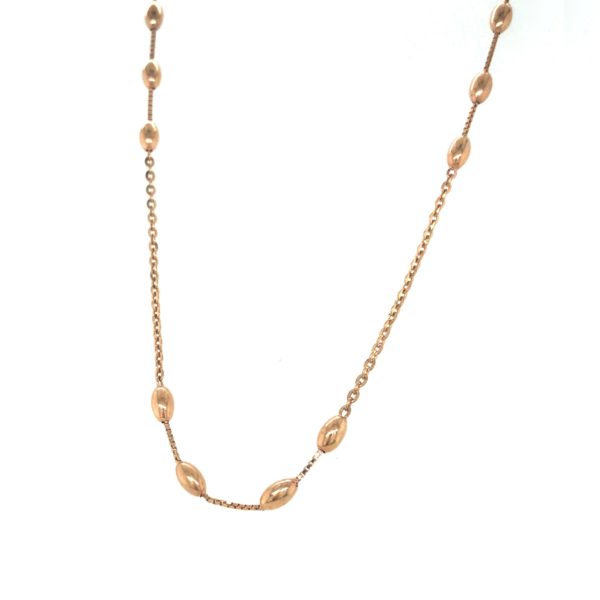 Lightweigh Gold Chain with Long Oval Bead|Pachchigar Jeweller