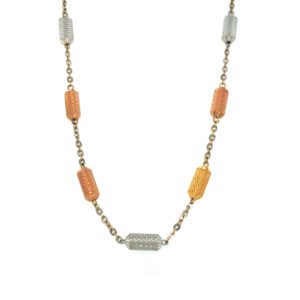 22K Multi Tone Fancy Chain In Rodium|Pachchigar Jeweller