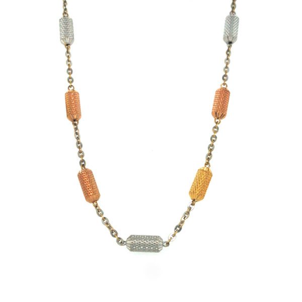 22K Multi Tone Fancy Chain In Rodium|Pachchigar Jeweller