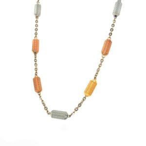 22K Multi Tone Fancy Chain In Rodium|Pachchigar Jeweller