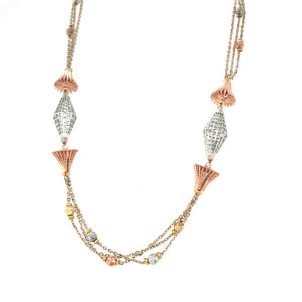 22KT Rose Gold Fancy Bunch Pattern Chain|Pachchigar Jeweller