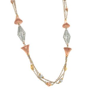 22KT Rose Gold Fancy Bunch Pattern Chain|Pachchigar Jeweller