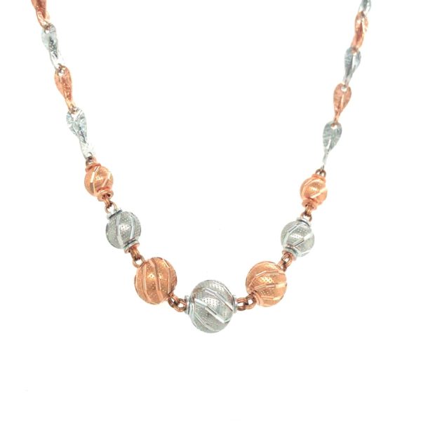 White and Rose Gold Polish Ball Chain|Pachchigar Jeweller