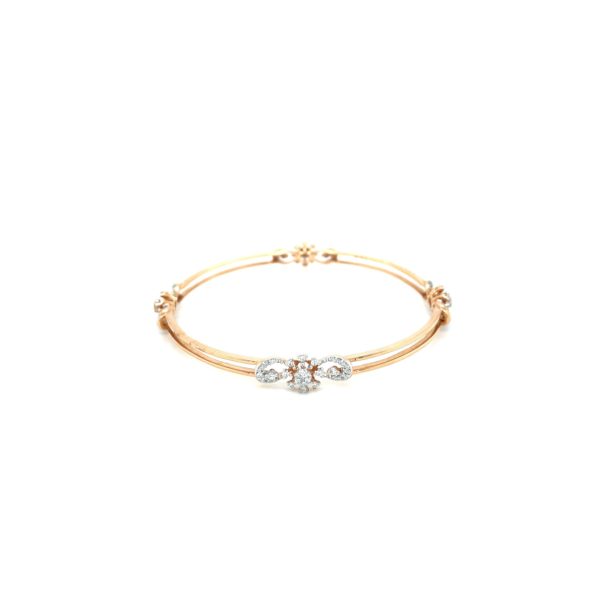 18K Diamond Bangle In Minimalistic Design|PachchigarJeweller