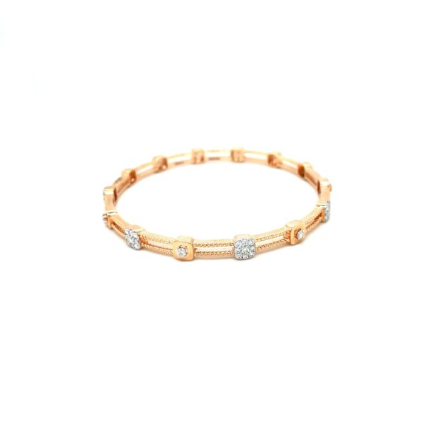 18KT Diamond Elegant Bangle In Pressure Setting|Pachchigar