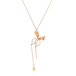 18K Rose Gold Diamond Pendants Chain with Hanging Charms 18K Rose Gold Diamond Pendants Chain with Hanging Charms