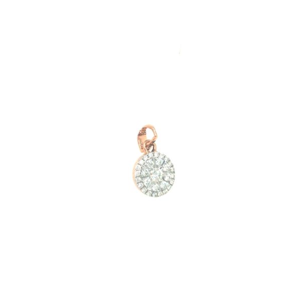 18K Rose Gold Round Diamond Pendant