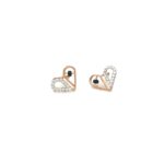 18KT Heart Shape Diamond Pendant Set With a Black Bead